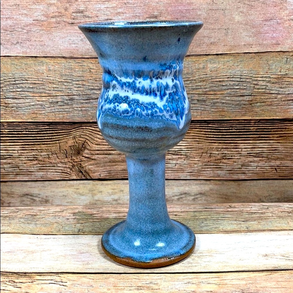 Blue Drip Pottery piece